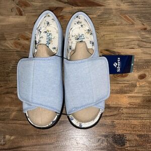 Silverts Adaptive Indoor Outdoor Slip Resistant Slippers‎ Shoes Blue Womens 8
